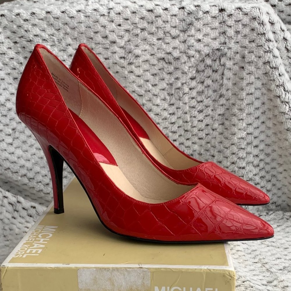 Michael Kors Beekman Red Crocodile Pump
